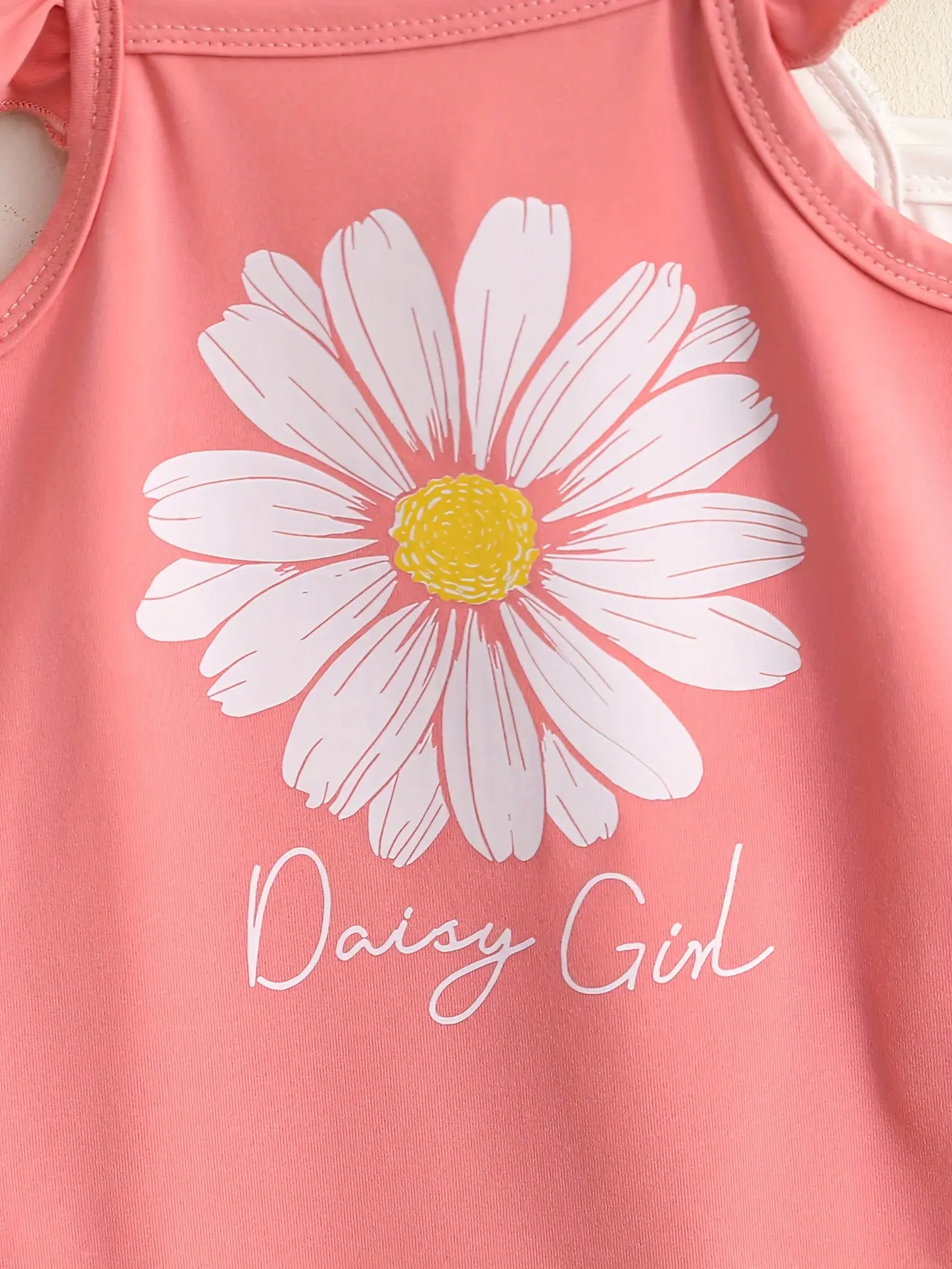 A 3-Piece Set Of Cute Summer Fly-Sleeved Halter Jumpsuit For Baby Girls And A Simple Floral Printed Triangular Halter