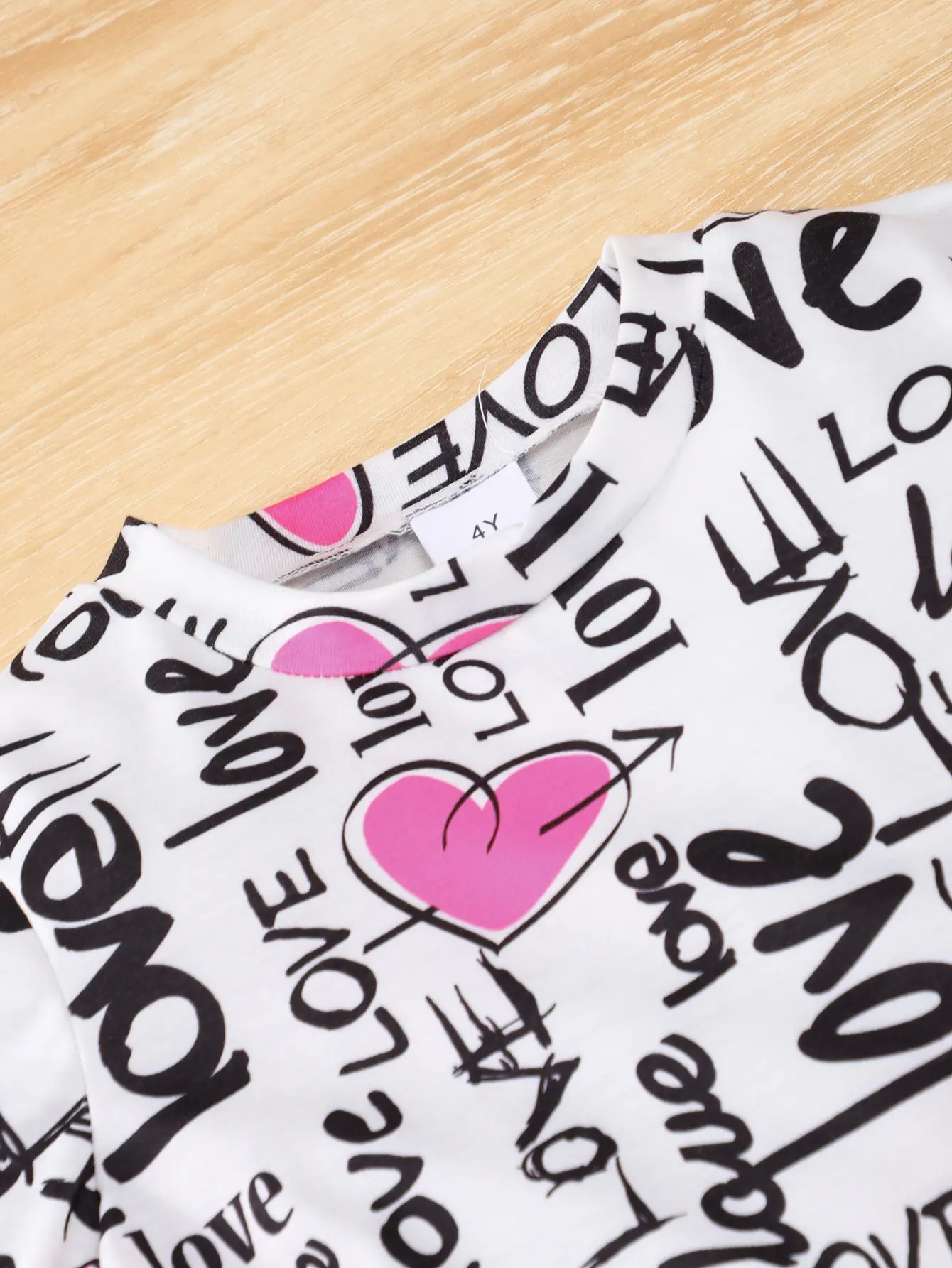 Summer Heart-Filled Short-Sleeved Pink Shorts, Comfortable, Soft, Sweet And Cute Outdoor Sports Girl Set