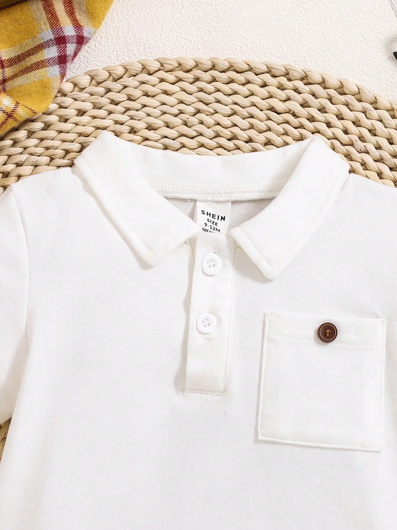 2025 Summer Newborn New White Half Cardigan Lapel Short Sleeve Triangle Clothing Fabric Comfortable Soft Fashion Simple