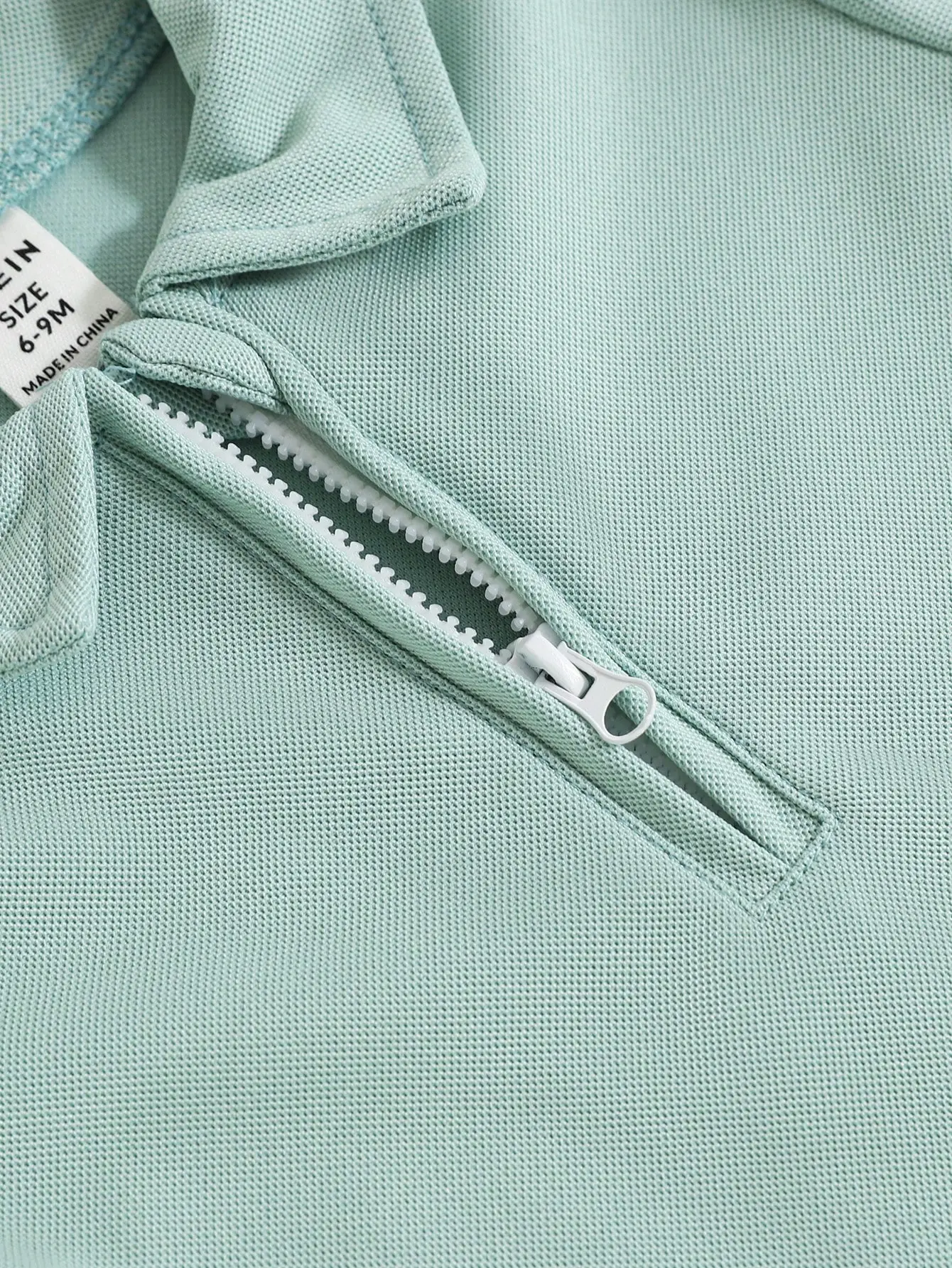 2025 New Newborn Baby Clothing Summer Newborn 2-Piece Set Of Solid Color Polo Collar Short-Sleeved Romper Blue Green