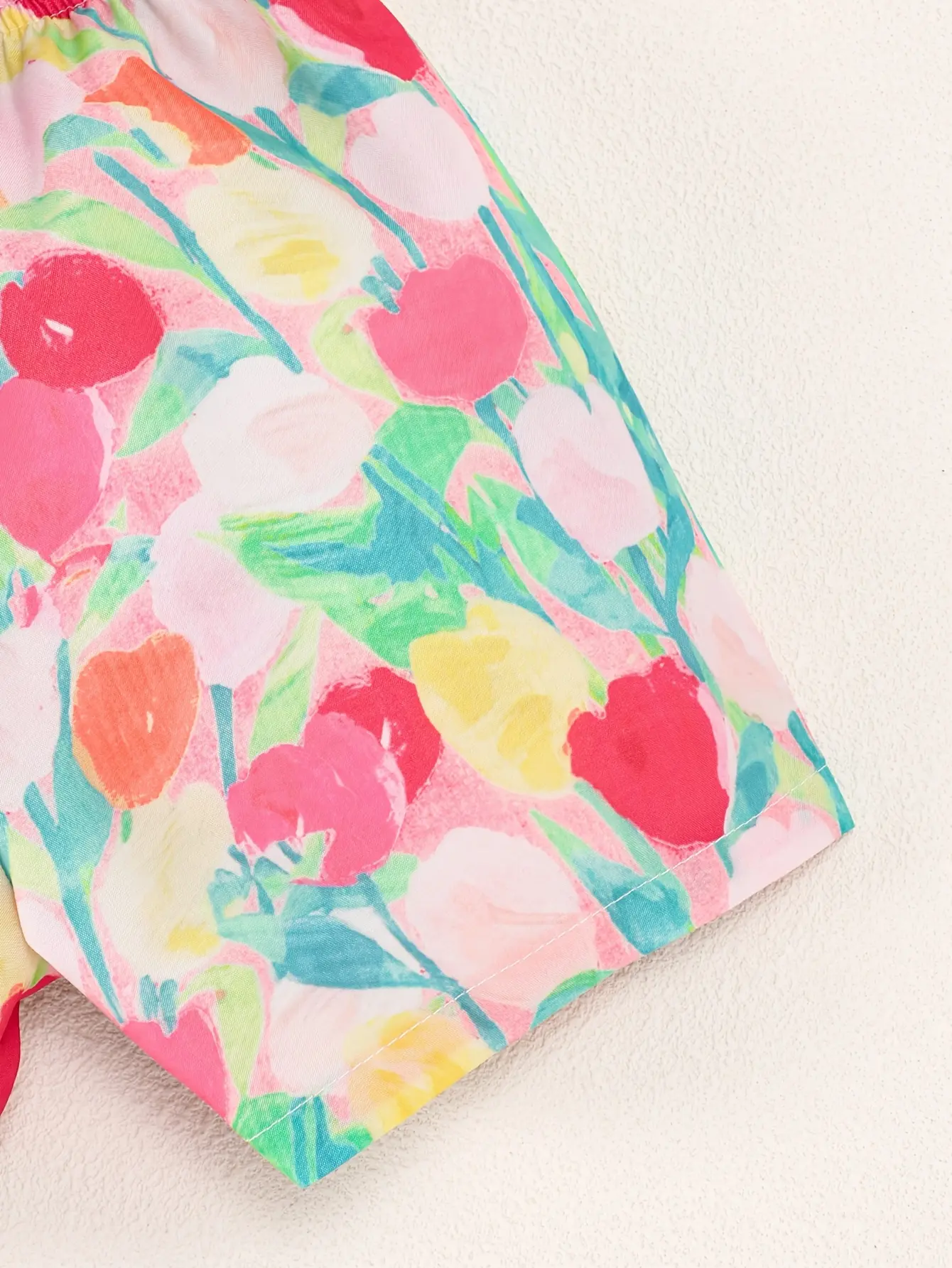 Summer Baby Girl Tie-Dye Style Simple And Fashionable Set, Summer Sleeveless Strappy Top + Casual Shorts 2-Piece Set