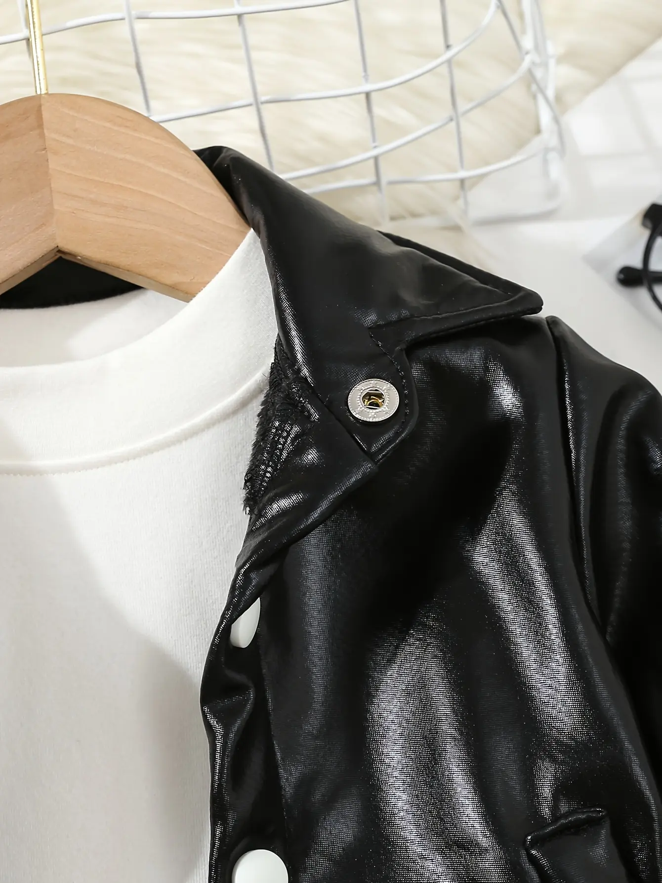 New Outdoor Leisure Windproof Pu Jacket For Baby Boys In Autumn And Winter Plus Fleece Thickened Thermal Leather Jacket