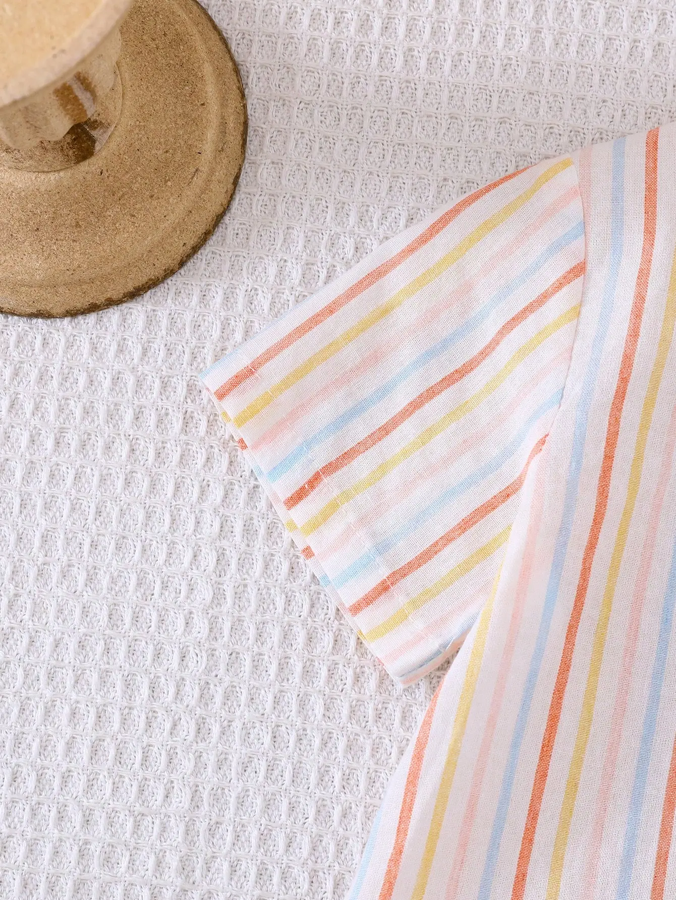 New Summer Leisure Comfort Vacation Travel Fresh Simple Striped Shirt Shorts Baby Boy Trend Everything Stylish 2-Piece Set