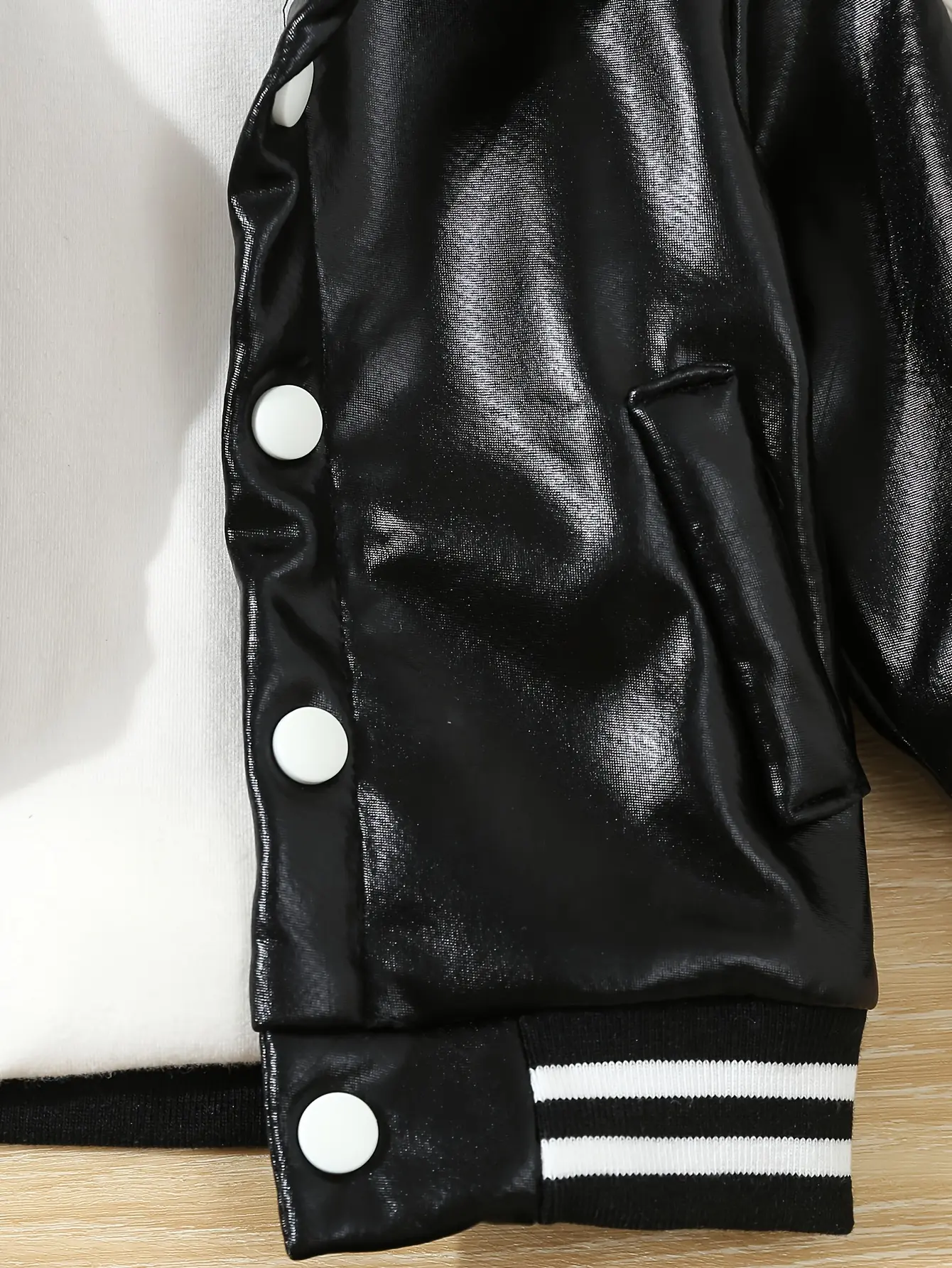 New Outdoor Leisure Windproof Pu Jacket For Baby Boys In Autumn And Winter Plus Fleece Thickened Thermal Leather Jacket