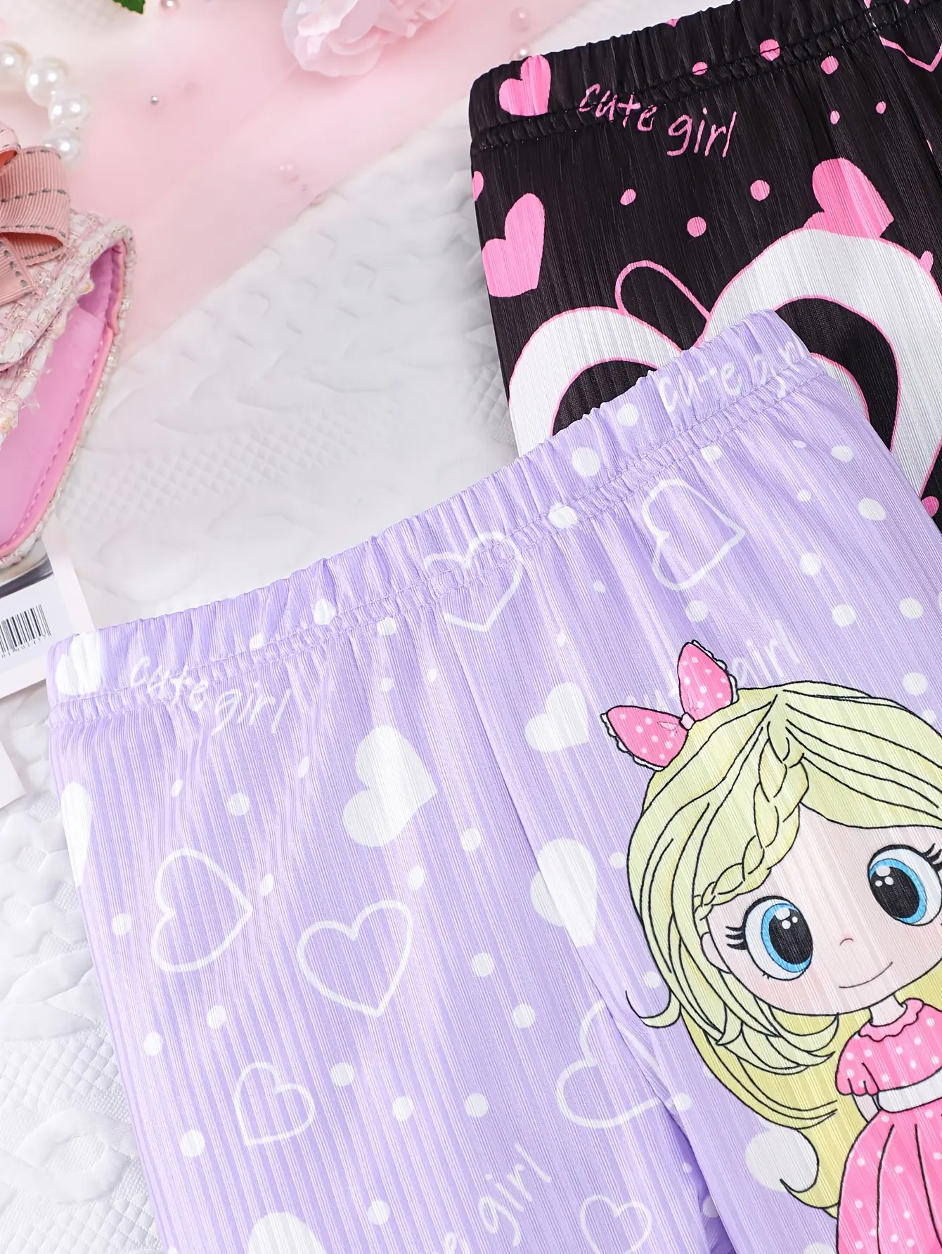 3pieces Spring/Summer Cute Little Girl Printed Casual Pants 3 Pairs For Baby Girls Summer Outdoor Sports Pants