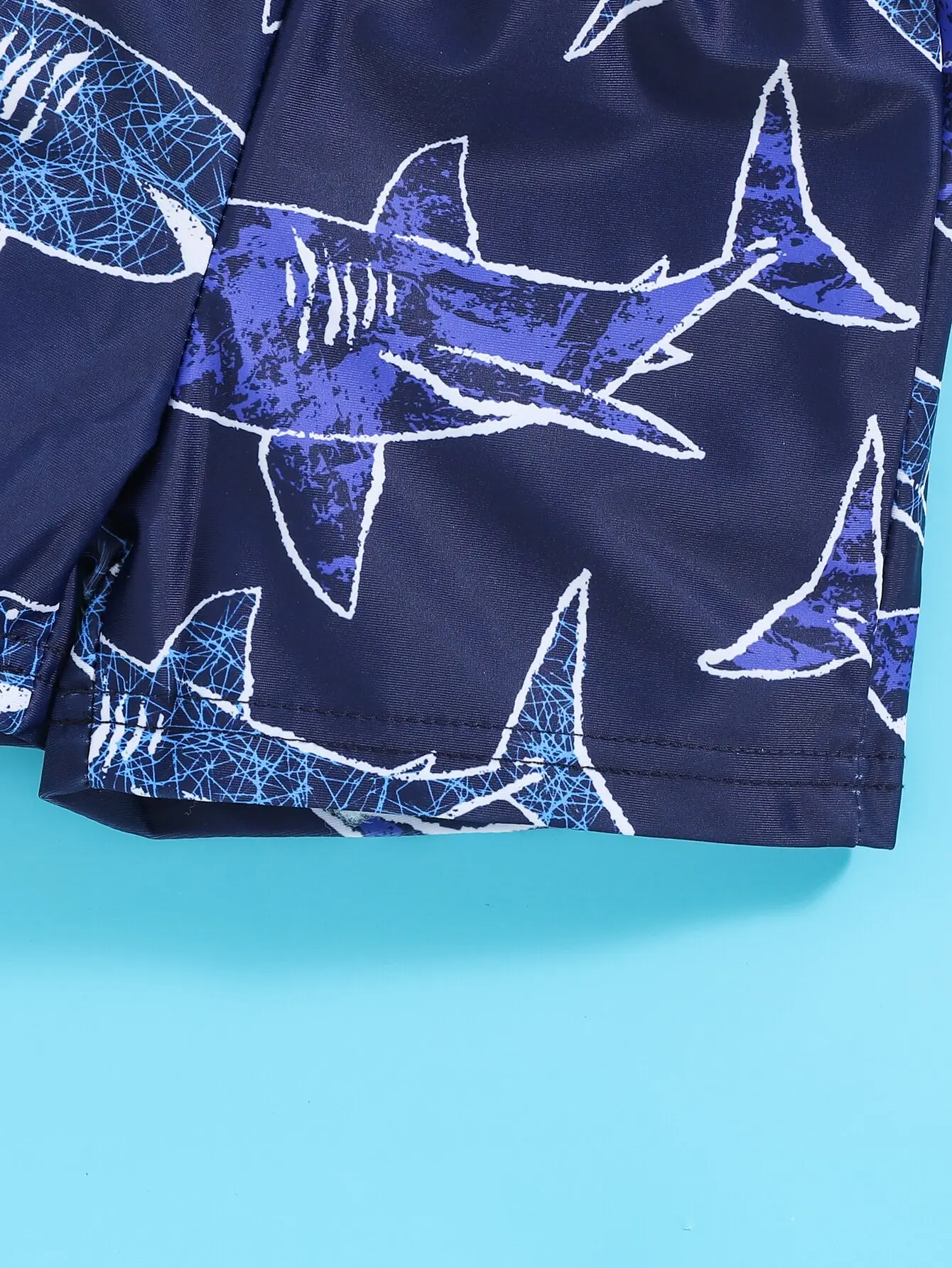 2pieces Baby Boy Summer Travel Beach Swimsuit Comfortable Soft Breathable Casual Fashion Shark Print Short Sleeve Shorts Set