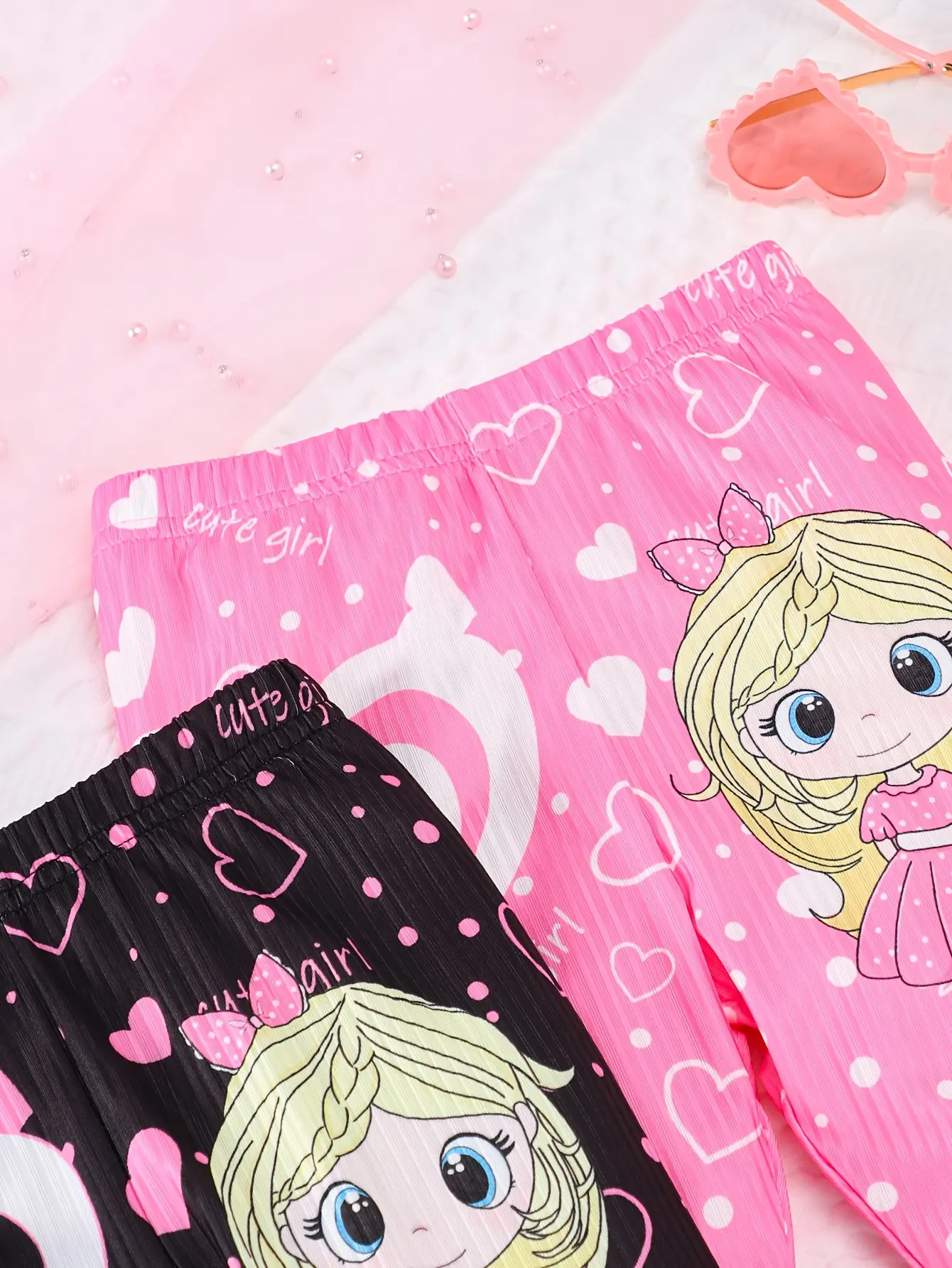 3pieces Spring/Summer Cute Little Girl Printed Casual Pants 3 Pairs For Baby Girls Summer Outdoor Sports Pants