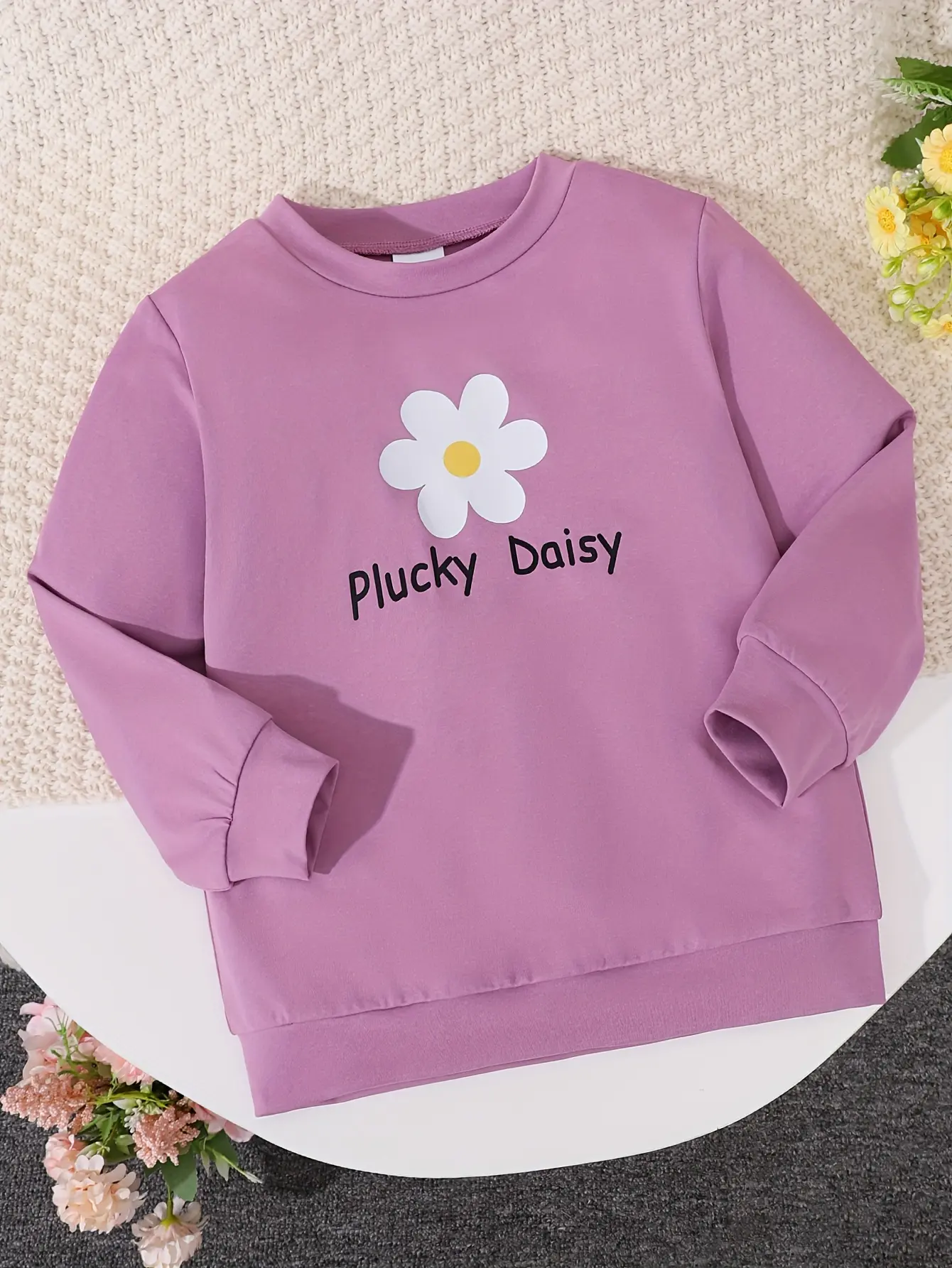 3pairs/Lot Girls Spring And Autumn Leisure Soft And Comfortable Simple Everything Sweet Long Sleeve T-Shirt Flower Pattern