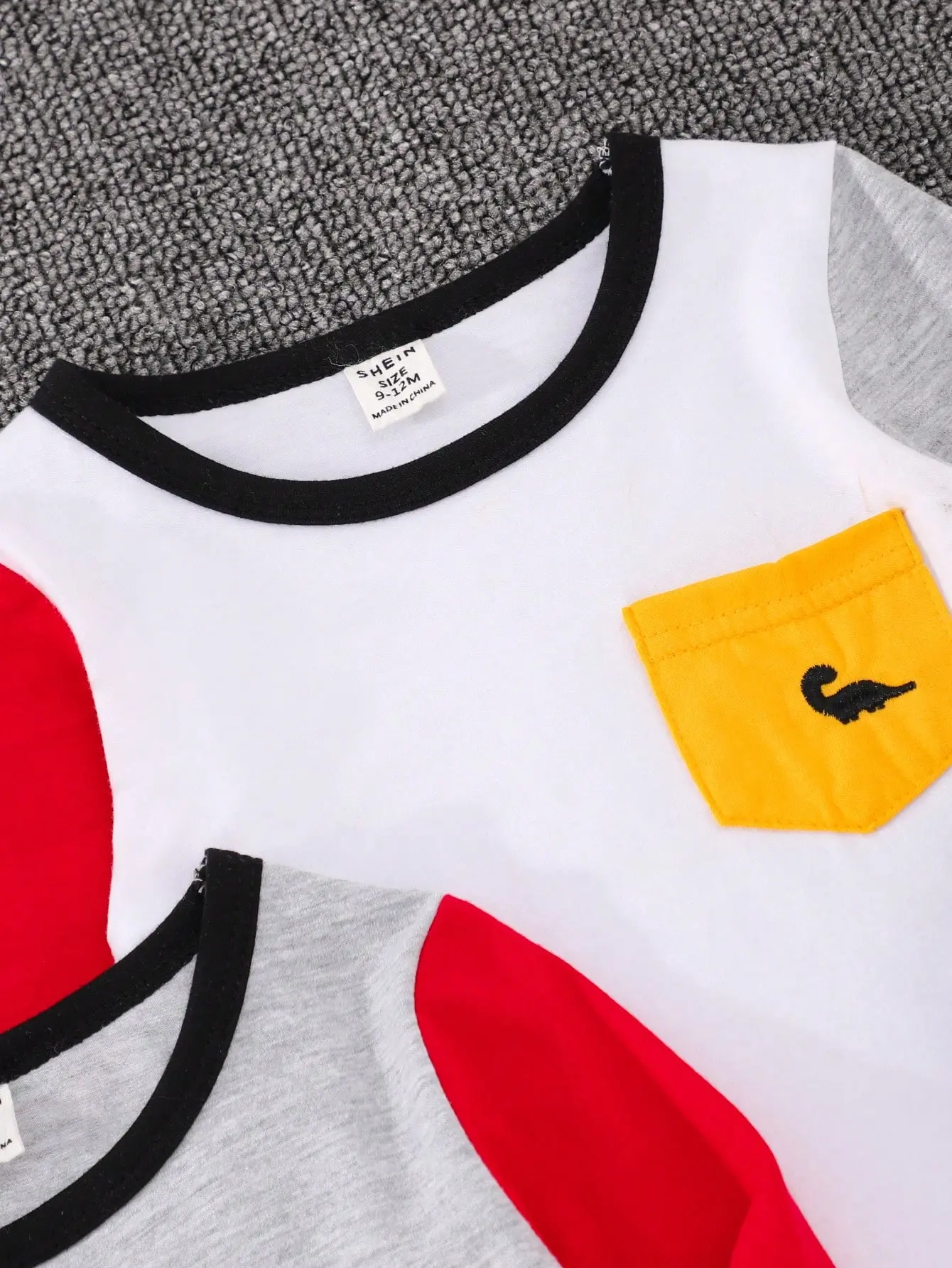 Spring And Autumn Newborn Baby Outdoor Casual T-Shirt For Boys Multi-Color Patchwork And Color-Blocking Long-Sleeved 3-Piece Set