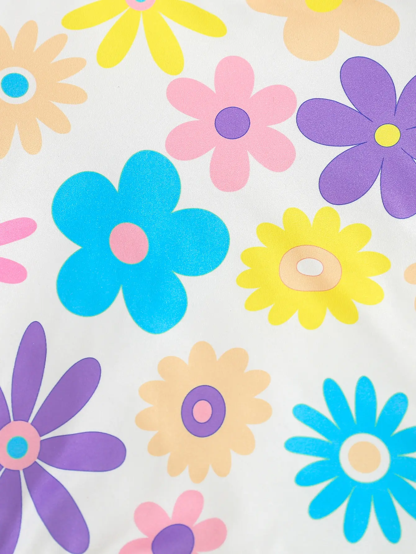 A 3-Piece Round-Neck Floral Print Short-Sleeved T-Shirt For Girls A New Summer Casual Girl's Outfit And A Multi-Color Top