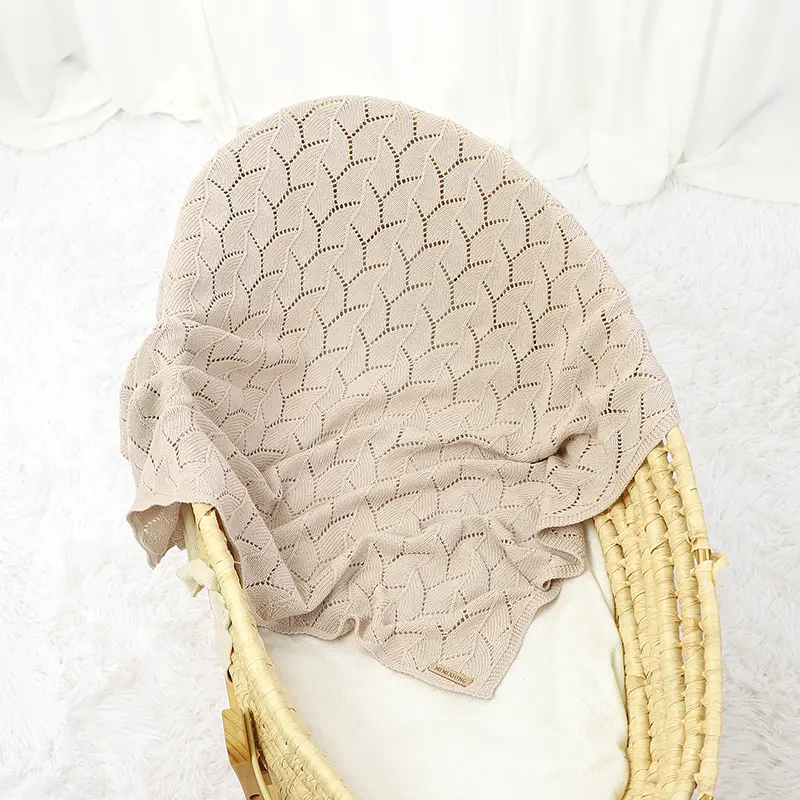 Infant Cotton Baby Blanket Knit Newborn Boy Girl Bedding Quilt Fashion Hollow Out Solid 100*80CM Toddler Swaddle Wrap Super Soft