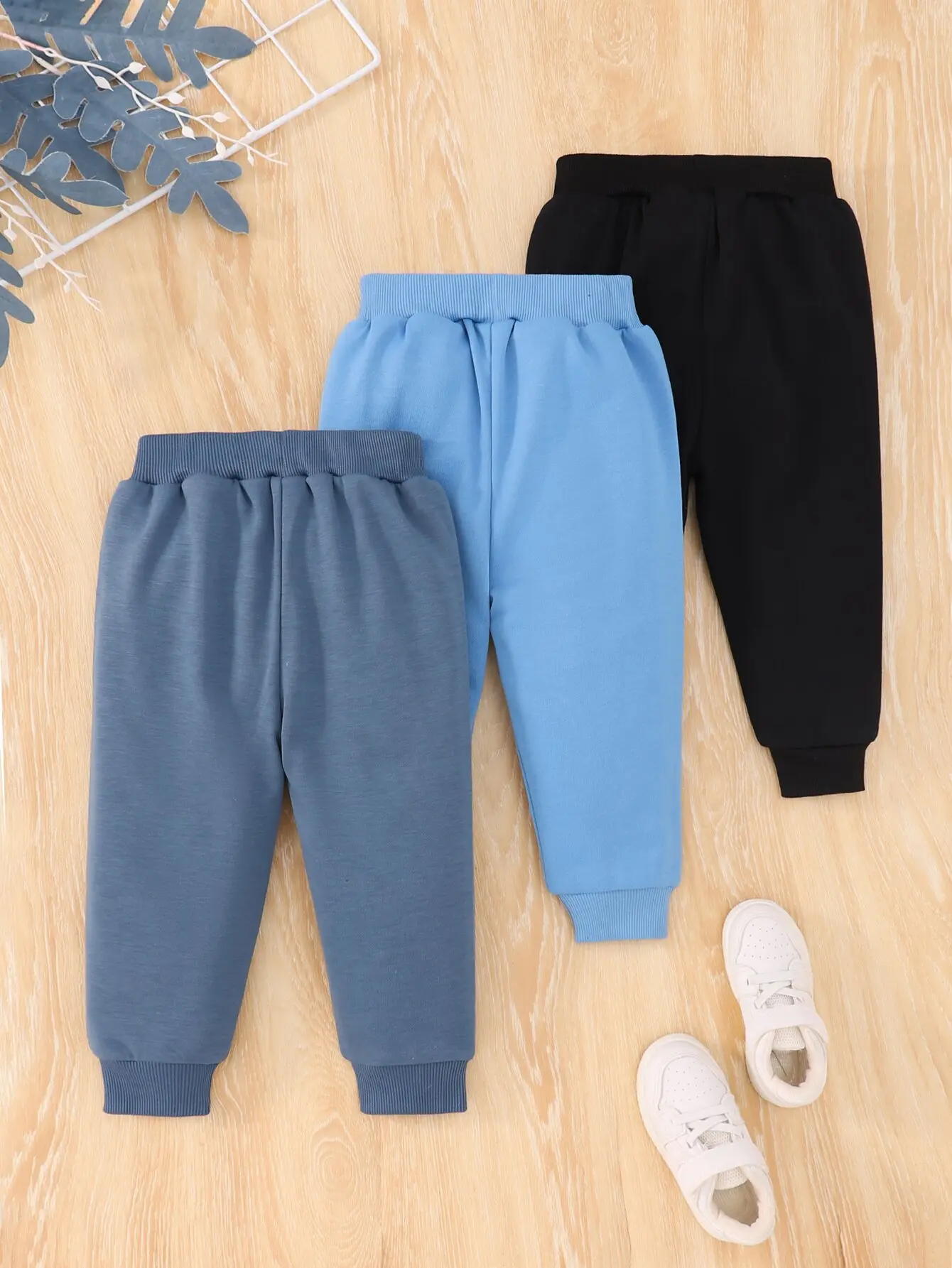 3-Piece Autumn Baby Boy Casual Sports Comfortable Simple Outdoor Sports Pants Letter Printed Bow Rope Multi-Piece Pants