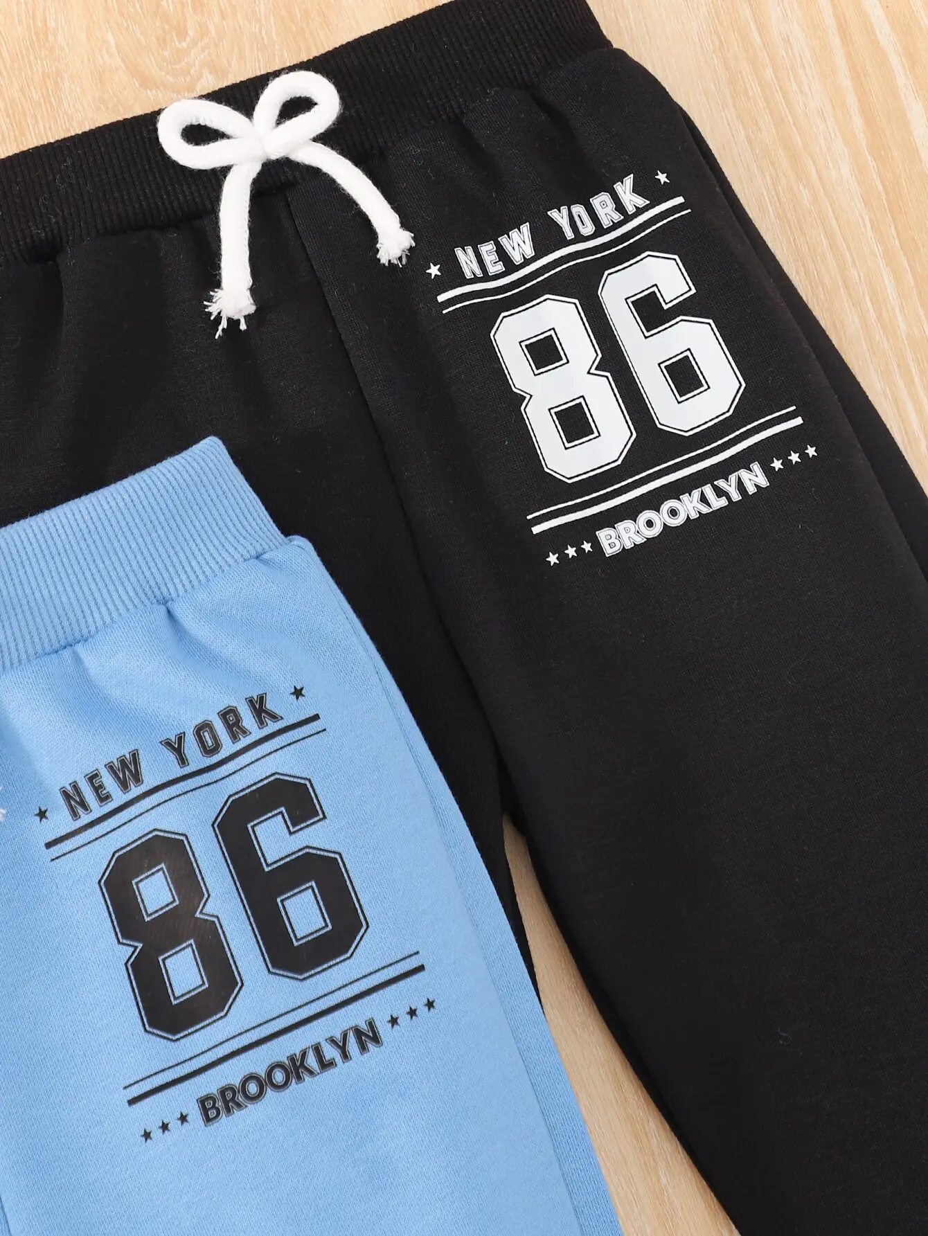3-Piece Autumn Baby Boy Casual Sports Comfortable Simple Outdoor Sports Pants Letter Printed Bow Rope Multi-Piece Pants