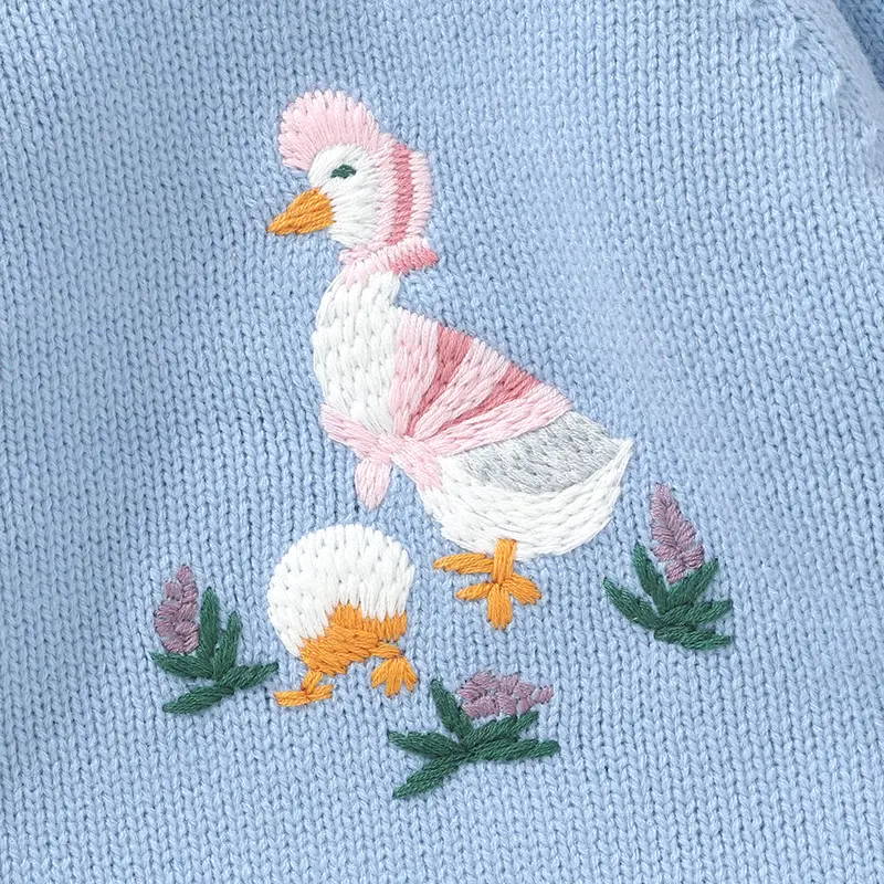 Autumn Baby Sweater Cute Embroideried Duck Infant Pullover Tops Long Sleeve Knitted Toddler Children Clothing Warm Jumper Winter