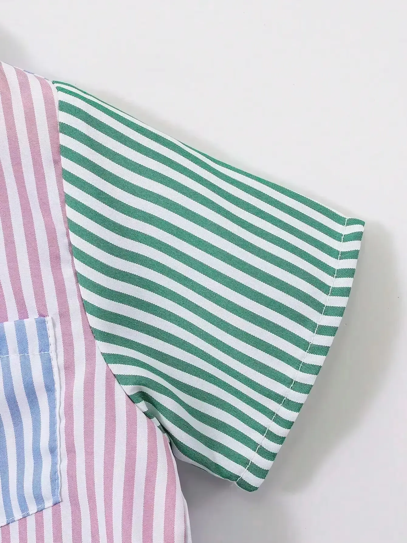 2 Piece Summer Baby Boy Fresh Casual Fashion Comfortable Striped Shirt Single Breasted Short Sleeve Color Matching Shorts