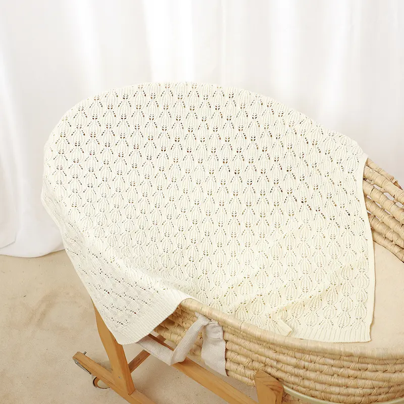 Knit Baby Blanket Cotton 90*70CM Toddler Swaddle Wrap Soft Plaid Newborn Boys Infant Girls Bedding Quilt Fashion Solid Sleepsack