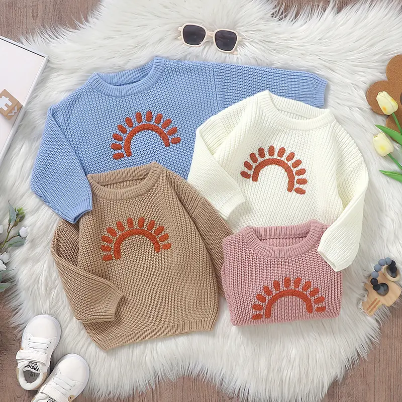 Baby Sweater Knitted Infant Boy Girls Pullover Long Sleeve Autumn Newborn Children Clothing Fashion Cute Sun Tops Outerwear Warm