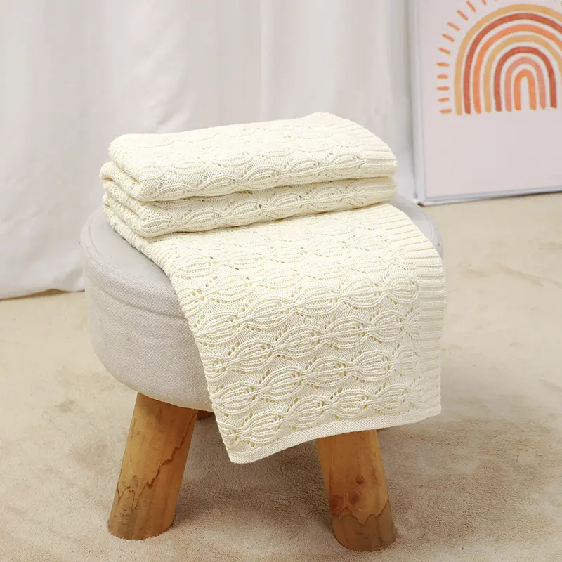 Knit Baby Blanket Cotton 90*70CM Toddler Swaddle Wrap Soft Plaid Newborn Boys Infant Girls Bedding Quilt Fashion Solid Sleepsack