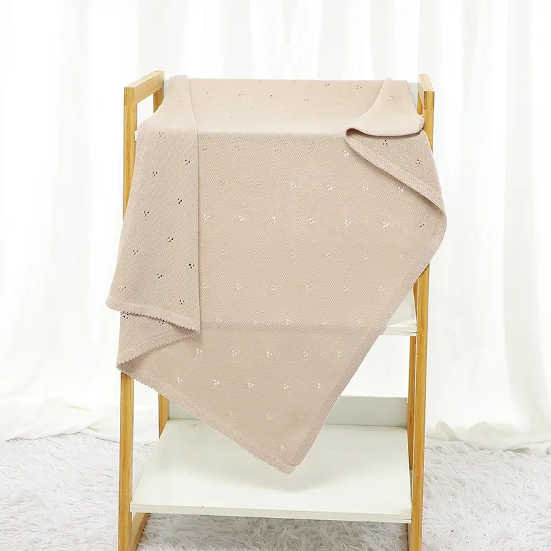 Baby Blanket Cotton Knit Newborn Stroller Swaddling Wrap Fashion Solid Crib Plaid Sleepsack Infant Boys Girls 90*70CM Super Soft