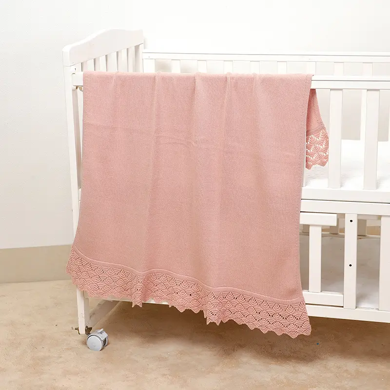 Cotton Baby Blanket Knit Newborn Boys Girls Bedding Quilt Fashion Hollow Out Solid 90*70CM Toddler Swaddle Wrap Super Soft Plaid