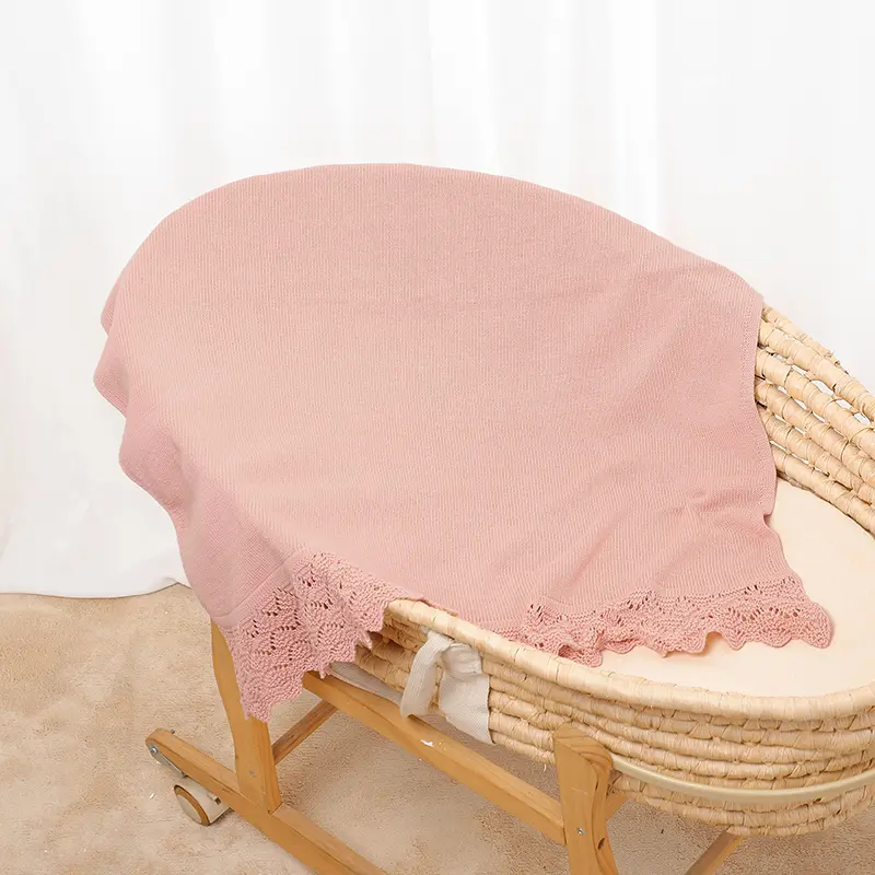 Cotton Baby Blanket Knit Newborn Boys Girls Bedding Quilt Fashion Hollow Out Solid 90*70CM Toddler Swaddle Wrap Super Soft Plaid