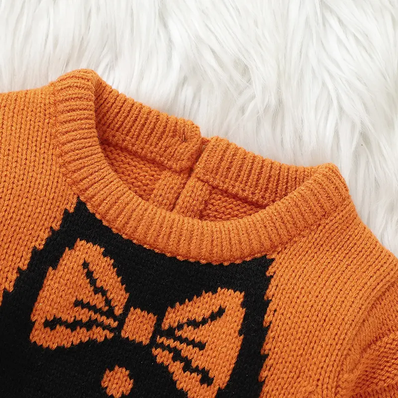 Baby Bodysuits Knitted Infant Boys Jumpsuit Long Sleeve Autumn Newborn Girl Clothing 0-18M Overalls Fashion Tie Romper Halloween