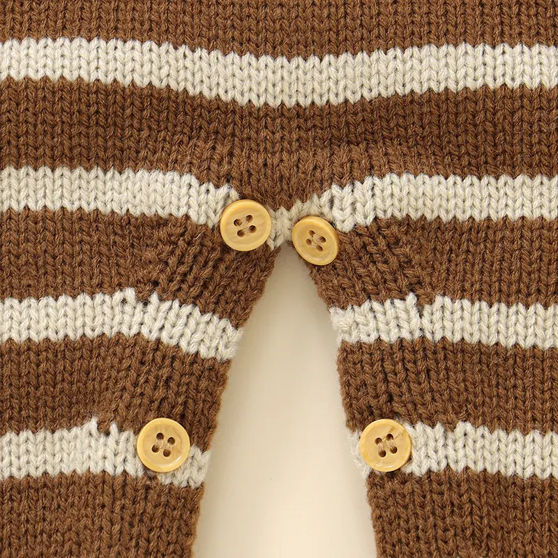 Baby Rompers Knit Infant Girl Boy Jumpsuit Funny Turkey Newborn Kid Clothes Long Sleeve 0-18M Overalls Fashion Striped Halloween