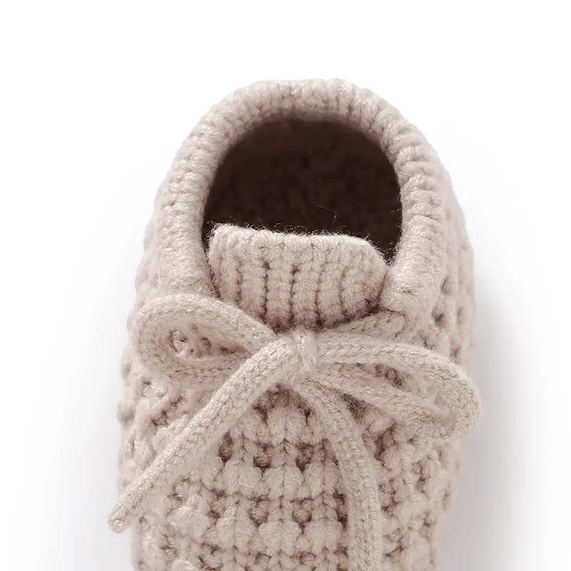 Newborn Baby Shoes Knit Infant Boy Girl Bedding Boots 0-18M Fashion Solid Bandage Toddler Children Footwear Clothing Accessories