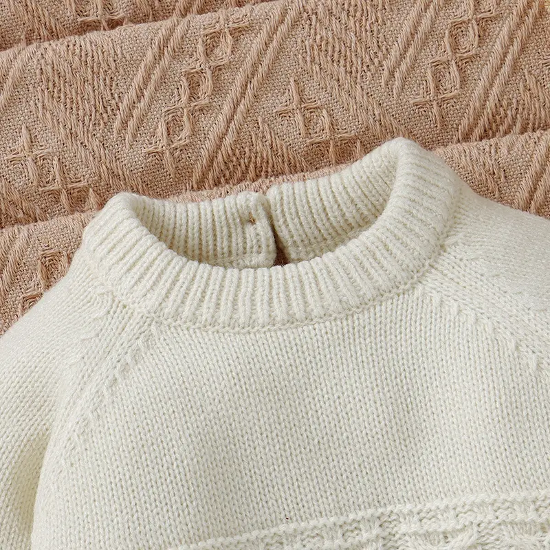 Newborn Baby Romper Long Sleeve Knit Infant Boy Girl Jumpsuit Fashion Solid Overalls Toddler Clothes 0-9M Foot Wrapped Warm Fall