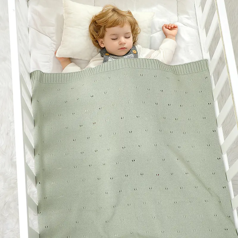 Newborn Baby Blanket Knitted Solid Infant Stroller Swaddling Wrap Super Soft Plaid Sleepsack Warm Boy Girl Bedding Quilt 90*70CM
