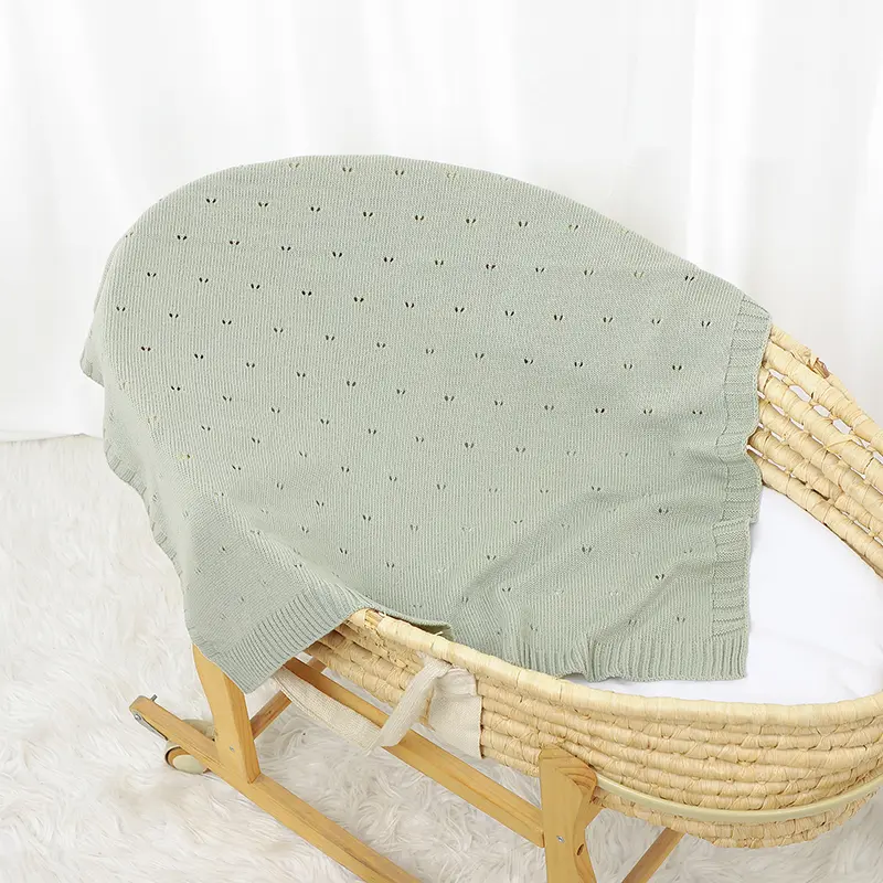Newborn Baby Blanket Knitted Solid Infant Stroller Swaddling Wrap Super Soft Plaid Sleepsack Warm Boy Girl Bedding Quilt 90*70CM