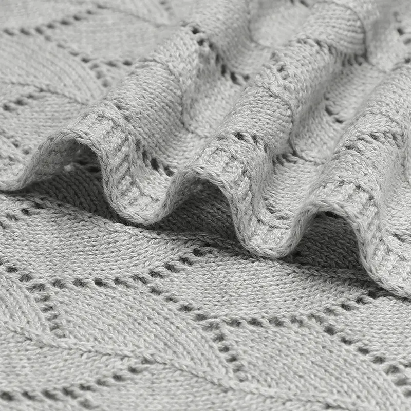 Infant Baby Blanket Cotton Knit Newborn Boy Girl Bedding Quilt Fashion Hollow Out Solid 100*80CM Toddler Swaddle Wrap Super Soft