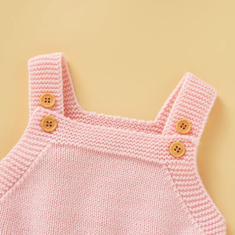 Newborn Baby Bodysuit Knitted 0-18M Overalls Fashion Solid Ruffles Romper Infant Girl Jumpsuit Sleeveless Tops Children Clothing