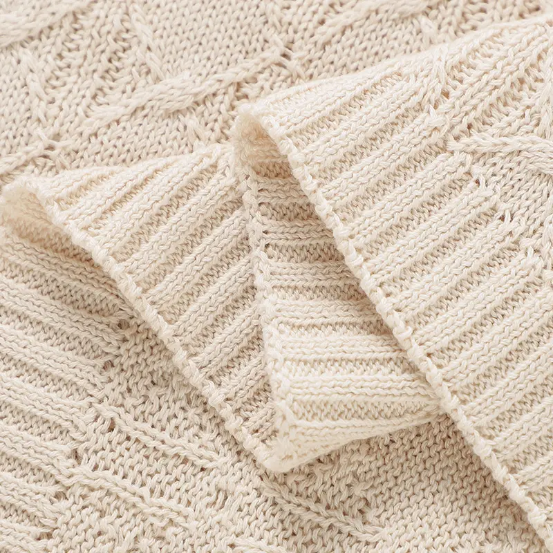 Baby Blanket Cotton Knit 90*70CM Toddler Swaddle Wrap Soft Plaid Newborn Boys Infant Girls Bedding Quilt Fashion Solid Sleepsack