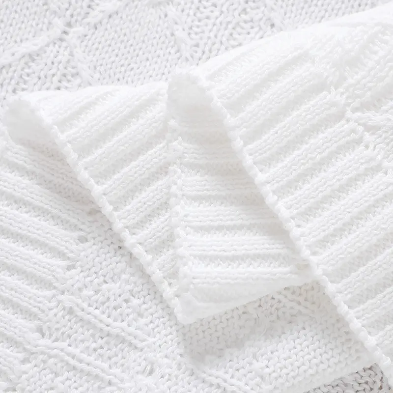 Infant Baby Blanket Cotton Knit 90*70CM Toddler Swaddle Wrap Soft Plaid Newborn Boys Girls Bedding Quilt Fashion Solid Sleepsack