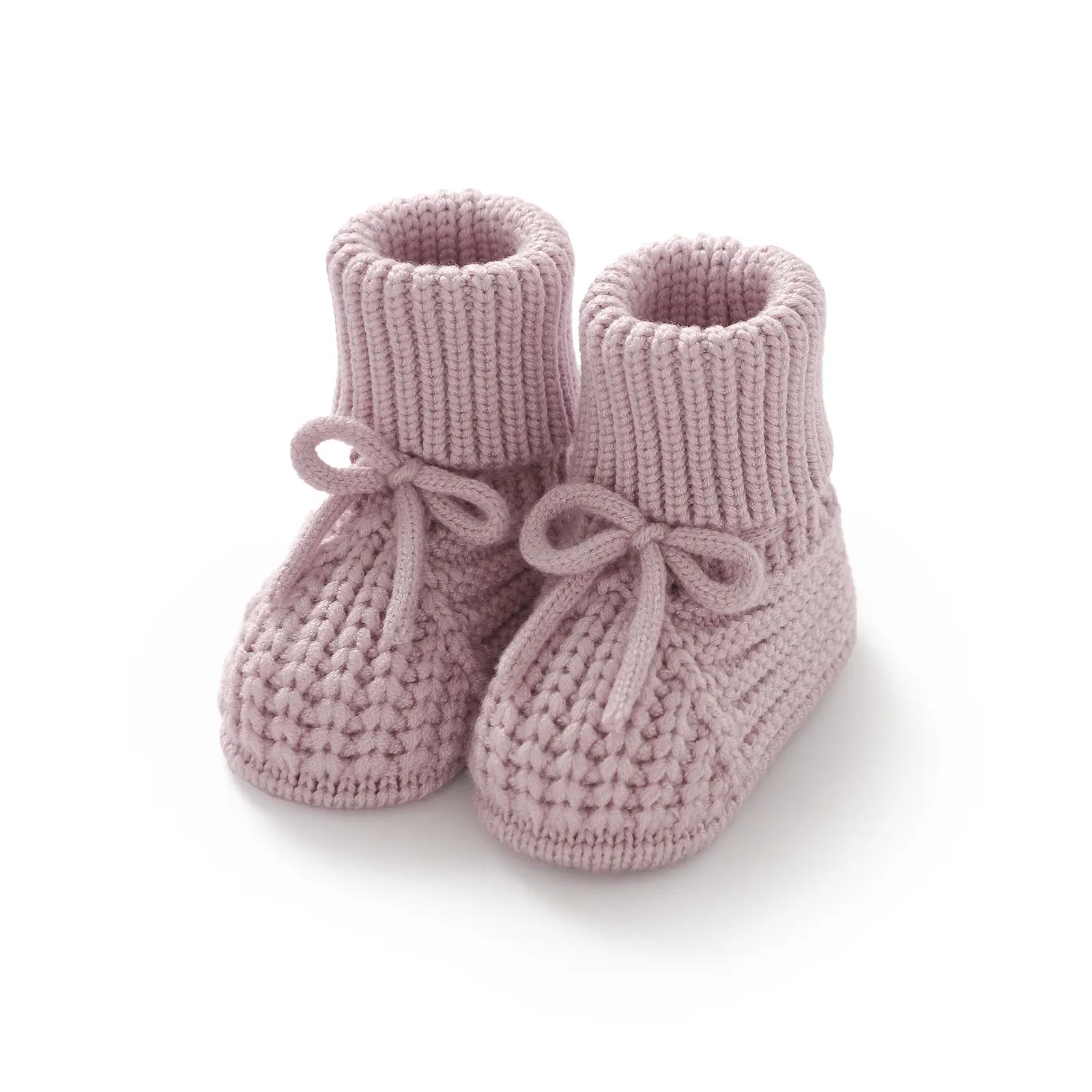 Newborn Baby Shoes Knitted Clothing Accessories Infant Boy Girl Boots Fashion Solid Bow Toddler Children Bedding Footwear 0-18M