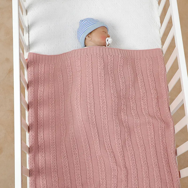 Infant Baby Blanket Knitted 90*70CM Toddler Swaddle Wrap Super Soft Plaid Newborn Boy Girl Bedding Quilt Fashion Solid Sleepsack