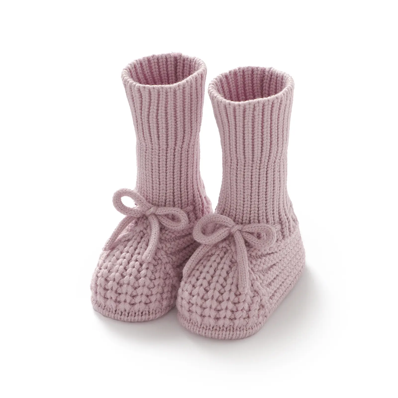 Newborn Baby Shoes Knitted Clothing Accessories Infant Boy Girl Boots Fashion Solid Bow Toddler Children Bedding Footwear 0-18M