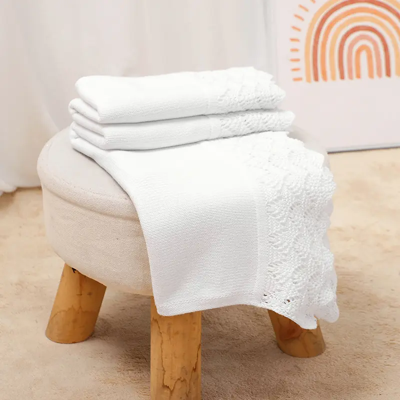 Infant Cotton Baby Blanket Knit Newborn Boy Girl Bedding Quilt Fashion Hollow Out Solid 90*70CM Toddler Swaddle Wrap Super Soft