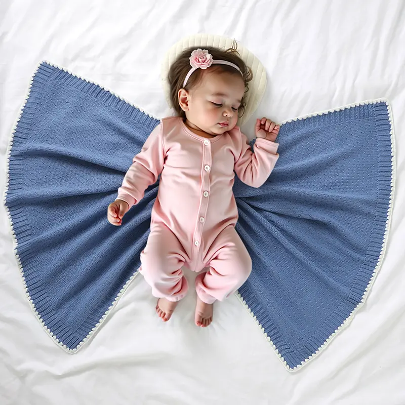 Newborn Baby Blanket Knit Infant Boy Girl Bedding Quilt 90*70CM Stroller Swaddling Envelop Fashion Solid Plaid Crib Sleep Covers