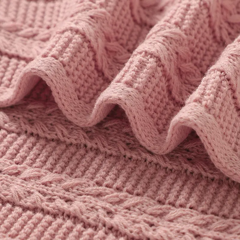 Infant Baby Blanket Knitted 90*70CM Toddler Swaddle Wrap Super Soft Plaid Newborn Boy Girl Bedding Quilt Fashion Solid Sleepsack
