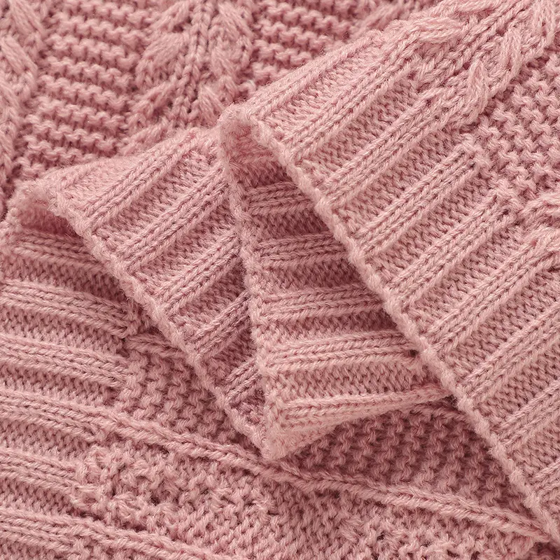 Infant Baby Blanket Knitted 90*70CM Toddler Swaddle Wrap Super Soft Plaid Newborn Boy Girl Bedding Quilt Fashion Solid Sleepsack