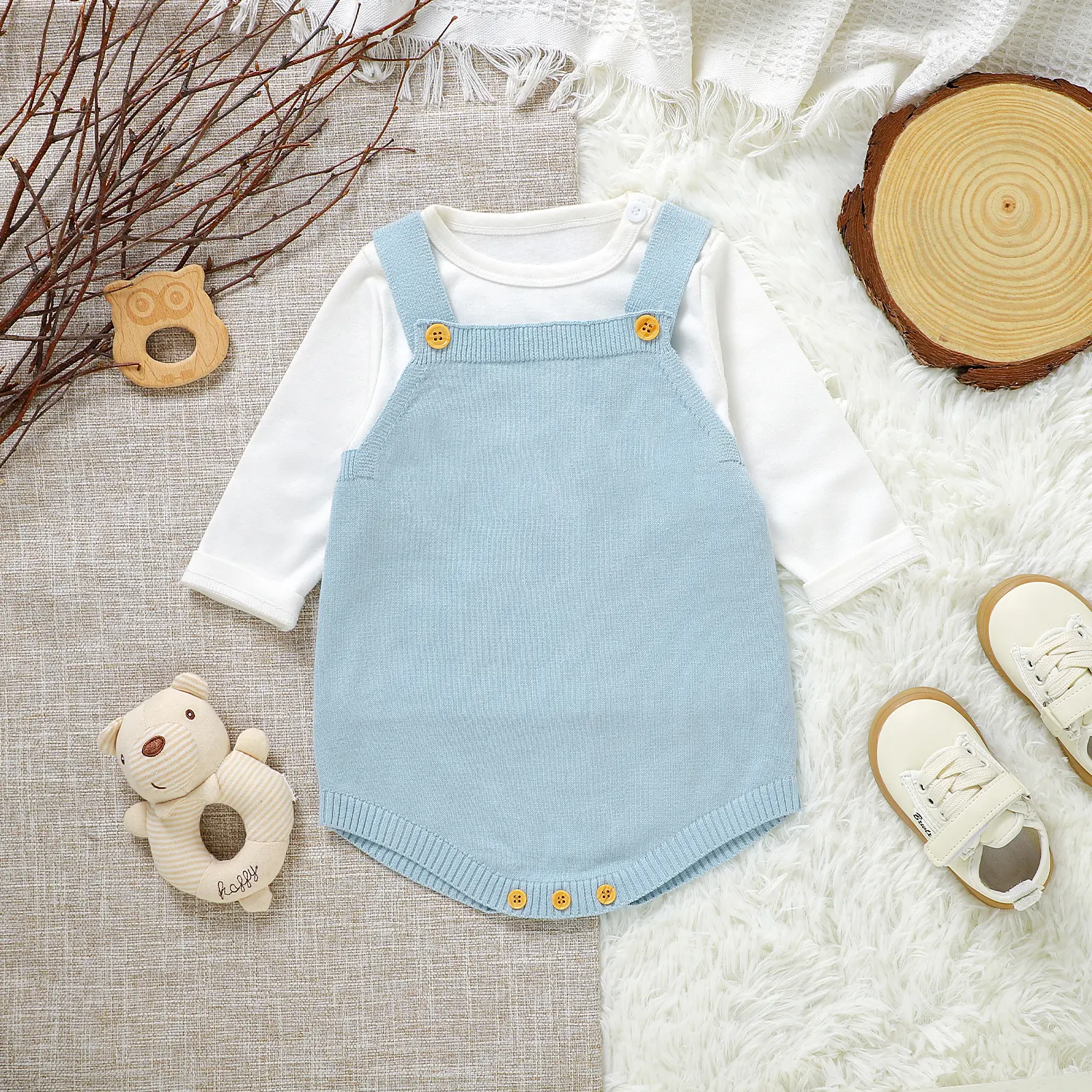 Newborn Baby Bodysuit Cotton Knit Infant Boy Girl Jumpsuit Sleeveless Summer Children Sling Clothes Fashion Solid 0-18M Overalls