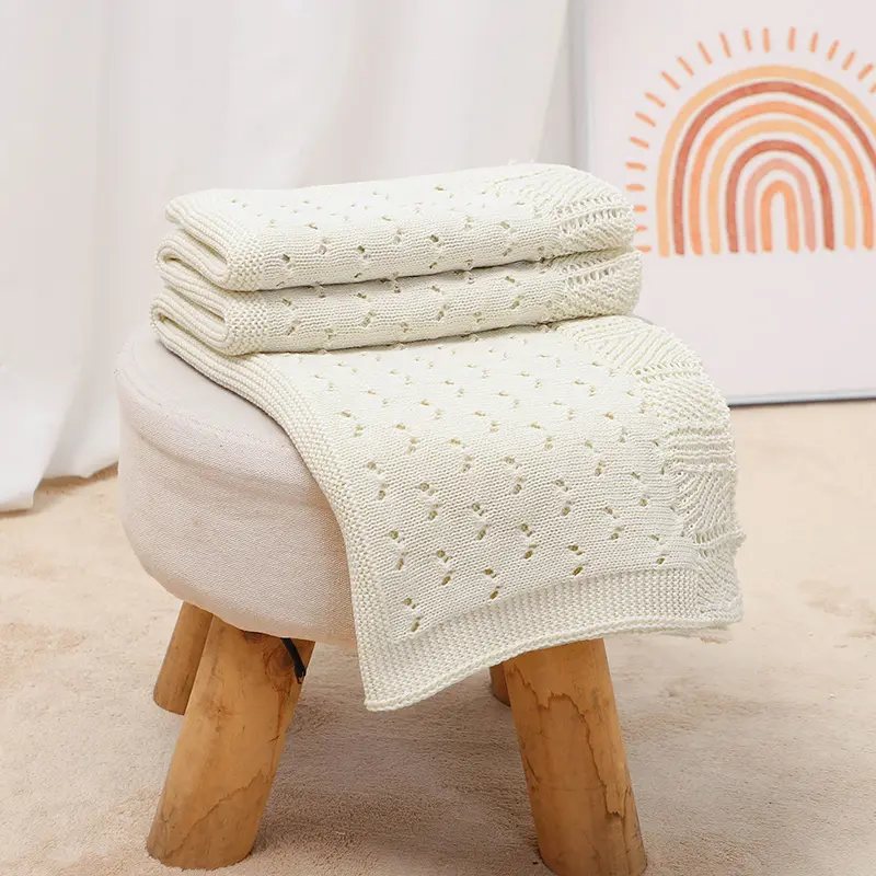 Baby Blanket Knitted Toddler Swaddling Newborn Stroller Wrap 90*70CM Plaid Sleepsack Infant Boy Girl Bedding Quilt Fashion Solid