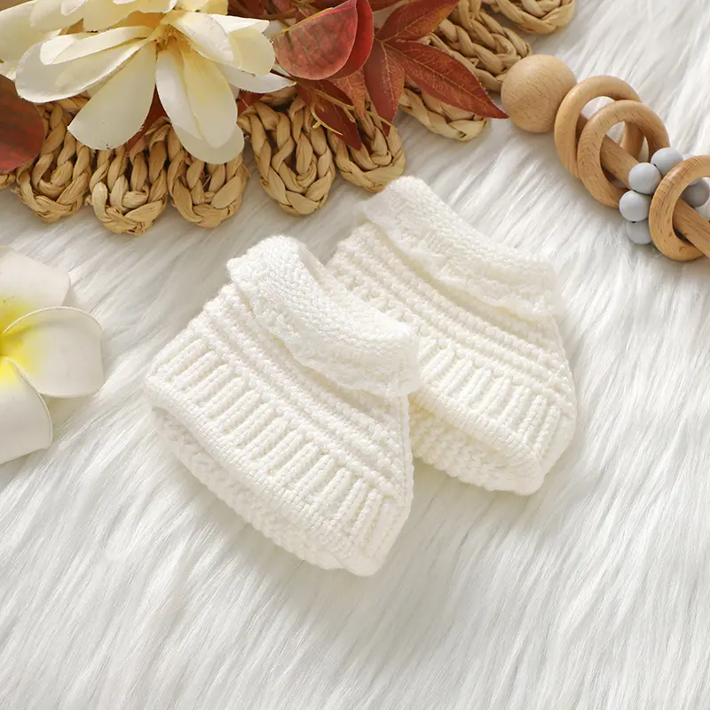 Baby Shoes Knitted Toddler Bed Clothes Accessories 0-18M Warm Handmade Newborn Girl Boy Boots Infant Footwear Fashion Solid Cute