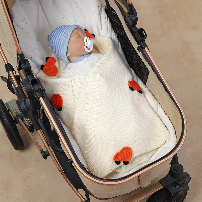Baby Blankets Knit Toddler Swaddling Newborn Stroller Wrap 90*70CM Plaid Sleepsack Infant Boy Girl Bedding Quilt Fashion 3D Cars
