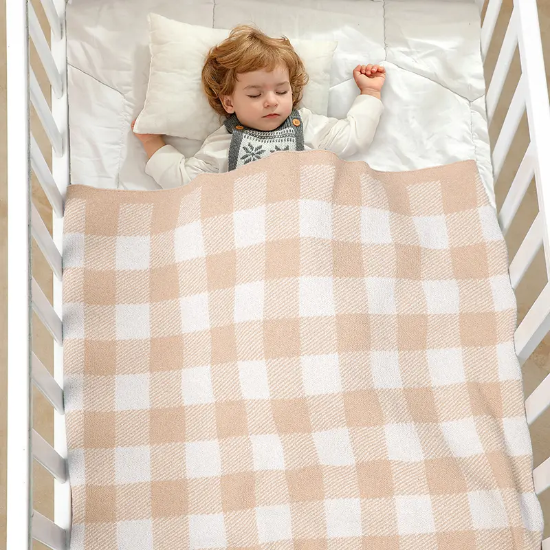 Baby Blanket Knitted Toddler Swaddling Newborn Stroller Wrap 90*70CM Plaid Sleepsack Infant Boy Girl Bedding Quilt Fashion Wram