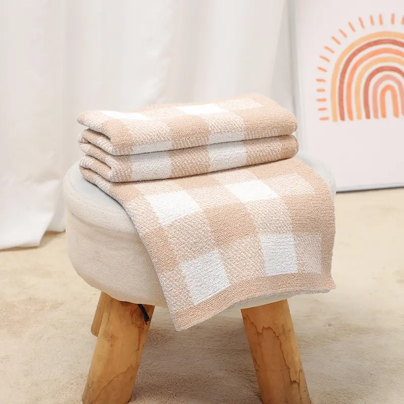 Baby Blanket Knitted Toddler Swaddling Newborn Stroller Wrap 90*70CM Plaid Sleepsack Infant Boy Girl Bedding Quilt Fashion Wram