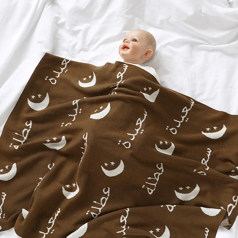 Baby Blankets Knit Toddler Swaddling Newborn Stroller Wrap 100*80CM Plaid Sleepsack Infant Boy Girl Bedding Quilt Fashion Letter