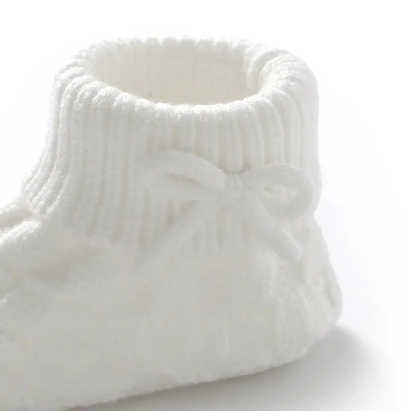Baby Shoes Knit Warm Toddler Child Bedding Footwear 0-18M Newborn Clothing Accessories Infant Boys Girls Boots Fashion Solid Bow